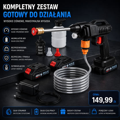 MobiWash™ - Mobilna Myjka Akumulatorowa z Zestawem Akcesoriów
