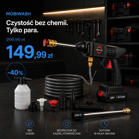 MobiWash™ - Mobilna Myjka Akumulatorowa z Zestawem Akcesoriów